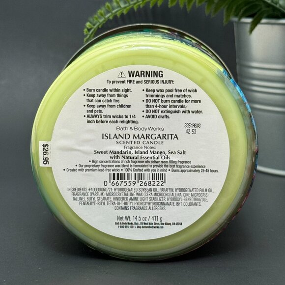 BBW Island Margarita Bath & Body Works 3 Wick Candle - Picture 9 of 10
